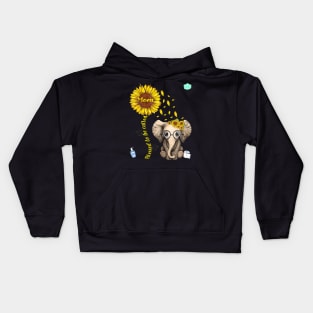 Womens Blessed To Be Called Mom Sunflower Elephant Graphic Kids Hoodie